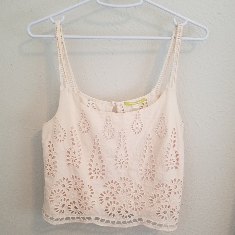 Cream Lace Crop Top